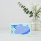 Atomic Retro Blue Visitekaartje (Staand voorkant)