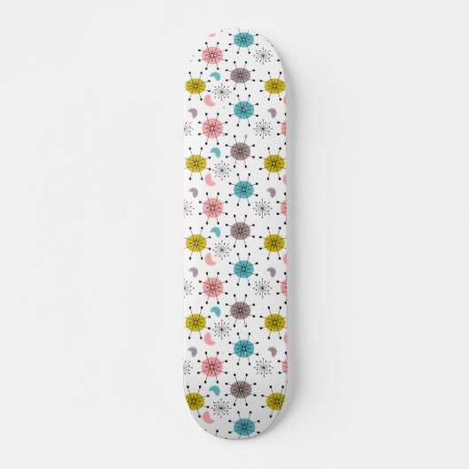 Atomic Retro Starburst Patroon Skateboard (Voorkant)
