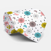 Atomic Retro Starburst Patroon Stropdas (Opgerold)