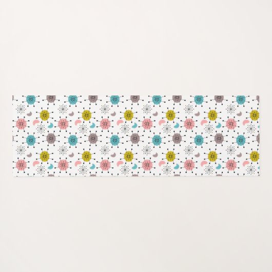 Atomic Retro Starburst Patroon Yogamat (Achterkant (horizontaal))