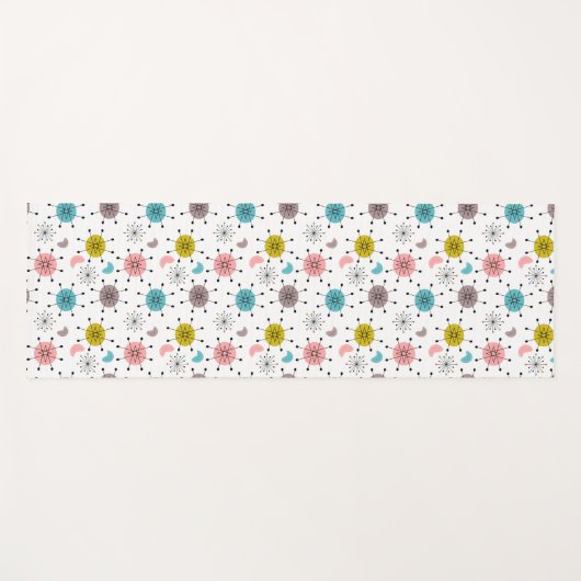 Atomic Retro Starburst Patroon Yogamat (Voorkant (horizontaal))