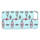 Atomic roze & Grey Pattern iPhone 7 Plus Hoesje (Achterkant (Horizontaal))