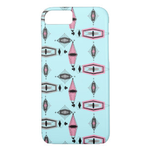 Atomic roze & Grey Pattern iPhone 7 Plus Hoesje