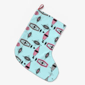 Atomic Roze & Grey Pattern kerststouwing Grote Kerstsok (Voorkant (Hangend))