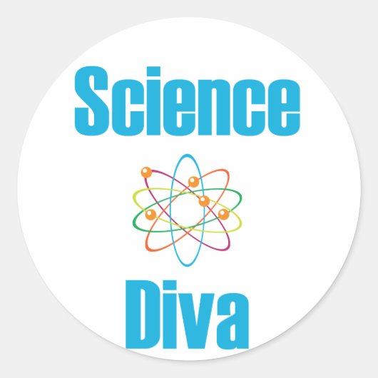 Atomic Science Diva Ronde Sticker (Voorkant)