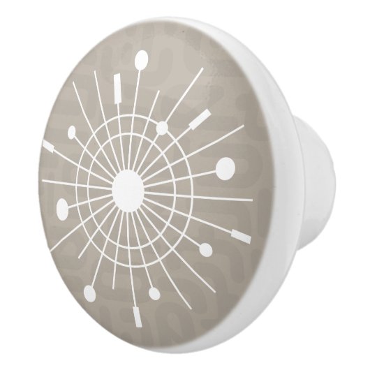 Atomic Snowflake Starburst Sputnik MCM Ceramic Kno Keramische Knop (Rechts)