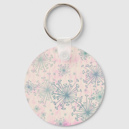Atomic Snowflakes Retro Pink Sleutelhanger (Voorkant)