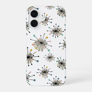 Atomic Space Age Starburst Mid-Century Modern iPhone 16 Hoesje
