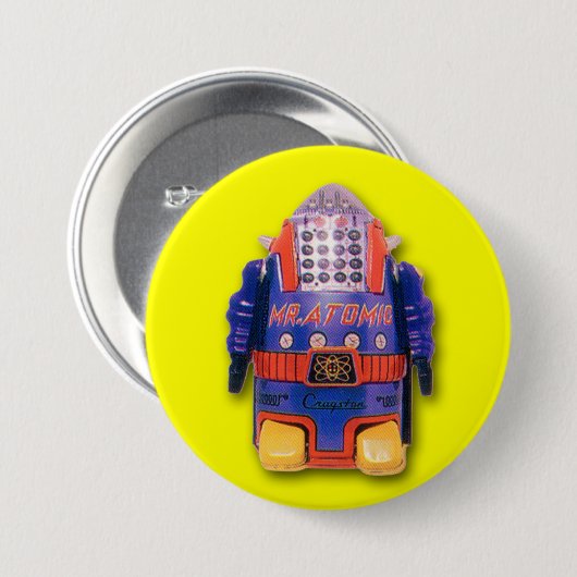 Atomic Speelgoed Robot Round Button (Voorkant /achterkant)