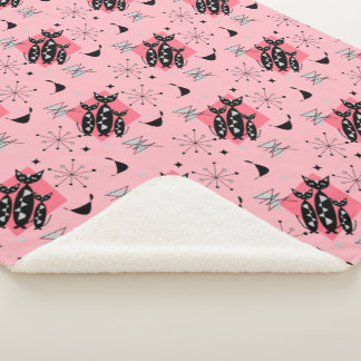 Atomic Star Burst Moderne Kat uit de middelste eeu Sherpa Deken