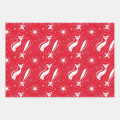 Atomic Star Cat MidCentury Moderne Kerstmis MCM Inpakpapier Vel (Voorkant 2)