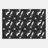 Atomic Star Cat MidCentury Moderne Kerstmis MCM Inpakpapier Vel (Voorkant 3)