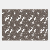 Atomic Star Cat MidCentury Moderne Kerstmis MCM Inpakpapier Vel (Voorkant 2)