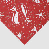 Atomic Star Cat MidCentury Moderne Kerstmis MCM T Tissuepapier (Detail)