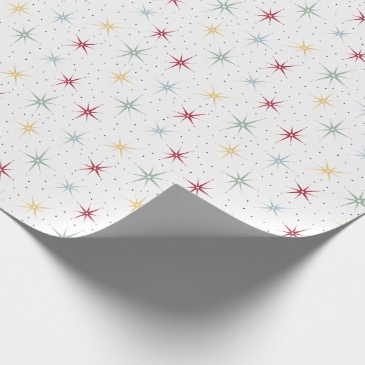 Atomic Starburst en het Patroon van Stippen Mideeu Cadeaupapier (Hoek)