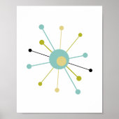 Atomic Starburst midden in de eeuw Modern Poster (Voorkant)
