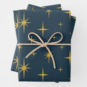 Atomic Starburst Navy, Mosterd Inpakpapier Vel