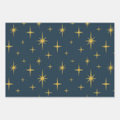 Atomic Starburst Navy, Mosterd Inpakpapier Vel (Voorkant)