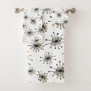 Atomic Starburst Pattern Retro mid Century Bad Handdoek