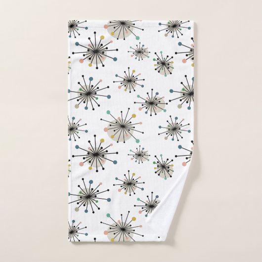 Atomic Starburst Pattern Retro mid Century Bad Handdoek (Handdoek)