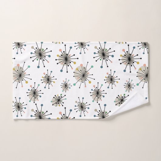 Atomic Starburst Pattern Retro mid Century Bad Handdoek (Handdoek)