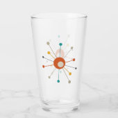 Atomic Starburst Red Blauwgroen Yellow Mid Century Glas (Achterkant)