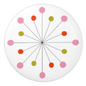 Atomic Starburst Retro keramische tegel Knop (Voorkant)