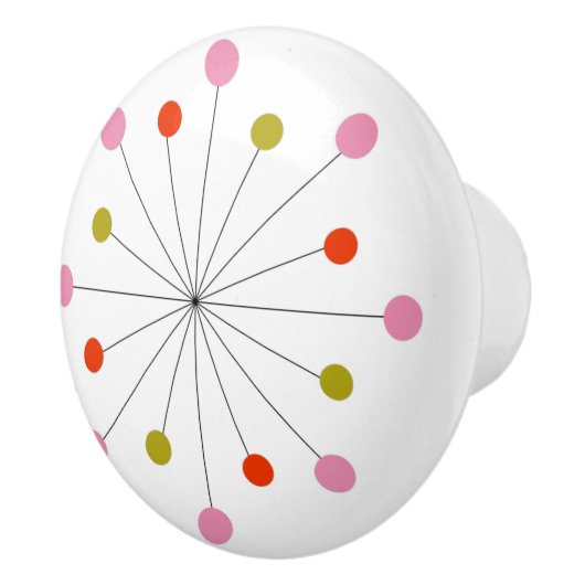 Atomic Starburst Retro keramische tegel Knop (Rechts)