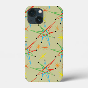 Atomic Starburst Retro Multicolored Patroon iPhone 13 Mini Hoesje