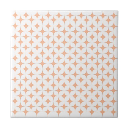 Atomic Starburst Sparkle Retro Peach Fuzz Pattern Tegeltje (Voorkant)