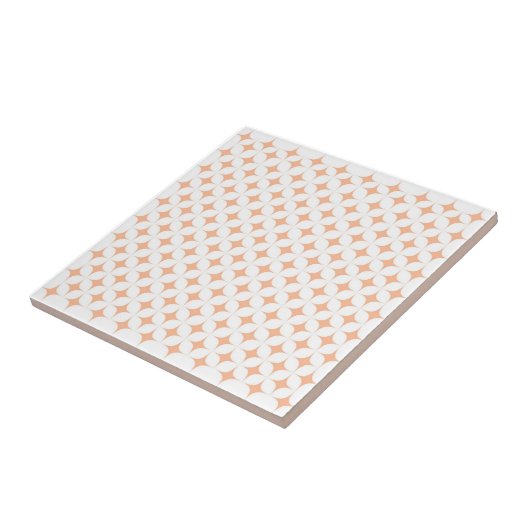 Atomic Starburst Sparkle Retro Peach Fuzz Pattern Tegeltje (Zijkant)