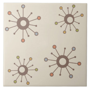 Atomic Starbursts Natuur Earth Tones Tegeltje