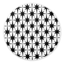 Atomic Stars Mid Century Modern Zwart-wit