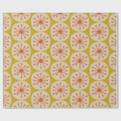 Atomic Stippen Retro Mid Mod Pattern Mustard Oranj Cadeaupapier (Vlak)