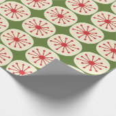 Atomic Stippen Retro Midcentury kerstpatroon Cadeaupapier (Hoek)