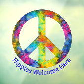 [Atomic Stropdas-Dye] Peace Sign Symbol Cling Raamsticker (Vel 3)