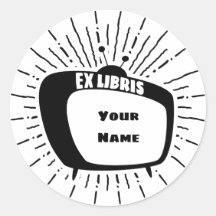 Atomic Style TV Ex Libris Boekplaat (zwart)