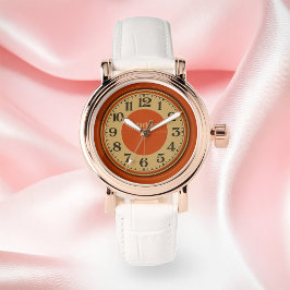 Atomic Tangerine Retro Vrouwen Polshorloge Horloge