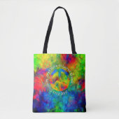 [Atomic Tie-Dye] Peace Symbol Custom Text Tote Bag (Devant)