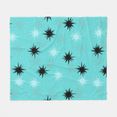 Atomic Turquoise Starbursts Fleece Blanket (Voorkant (Horizontaal))