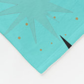 Atomic Turquoise Starbursts Fleece Blanket Deken (Hoek)