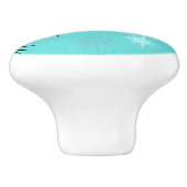 Atomic Turquoise Starbursts keramische knop (Zijkant)