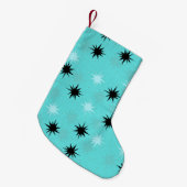 Atomic Turquoise Starbursts kerst Stocking Kleine Kerstsok (Voorkant (Hangend))