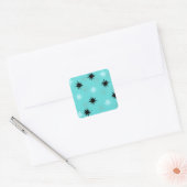 Atomic Turquoise Starbursts Square Stickers (Envelop)