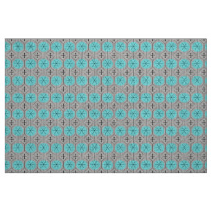 Atomic Turquoise Stippen Fabric Stof