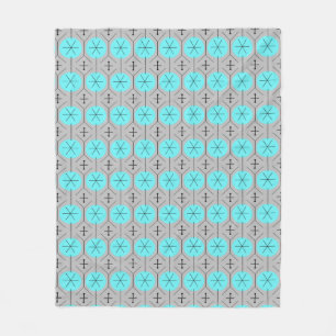 Atomic Turquoise Stippen Fleece Blanket Deken