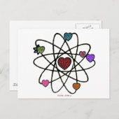 Atomic Valentijn Leopard Print Hearts Briefkaart (Voorkant / Achterkant)