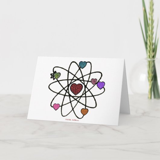 Atomic Valentijn Leopard Print Hearts Feestdagen Kaart (Voorkant)