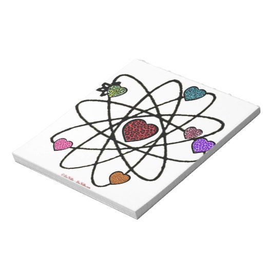 Atomic Valentijn Leopard Print Hearts Notitieblok (Gedraaid)