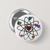 Atomic Valentijn Leopard Print Hearts Ronde Button 5,7 Cm (Voorkant /achterkant)